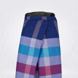 999-NC-Royal Blue Misty Blue Violet Checked Cotton lungi-Sarong- 004A